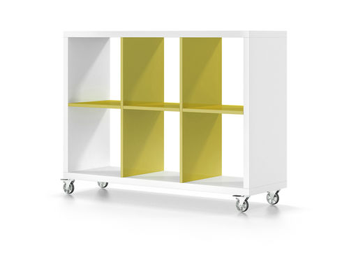 Estante com rodízios - MILENIUM PLUS - Baixmoduls - contemporânea / em madeira / branca