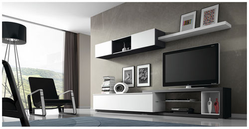 Móvel de parede contemporâneo para TV - ELI 8901 - Baixmoduls - em madeira laqueada