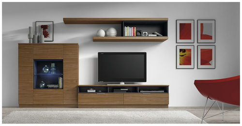 Móvel de parede contemporâneo para TV - ELI 8912 - Baixmoduls - em madeira