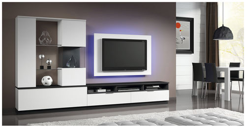 Móvel de parede contemporâneo para TV - ELI 8922 - Baixmoduls - em madeira / em madeira laqueada