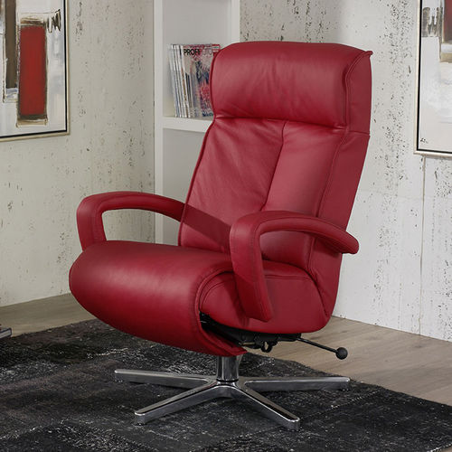 Poltrona de descanso contemporânea - COSYFORM : 7045 - Himolla Polstermöbel - em aço inoxidável / reclinável / vermelha