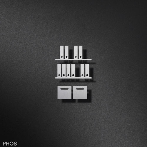 Placa de identificação de parede - P5201  - PHOS Design GmbH - em aço inoxidável / para ambiente interno