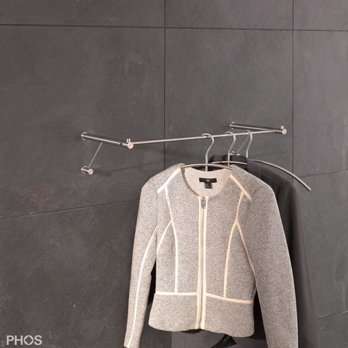 Cabideiro de parede - G3-600 - PHOS Design GmbH - contemporâneo / em aço inoxidável escovado / em carvalho