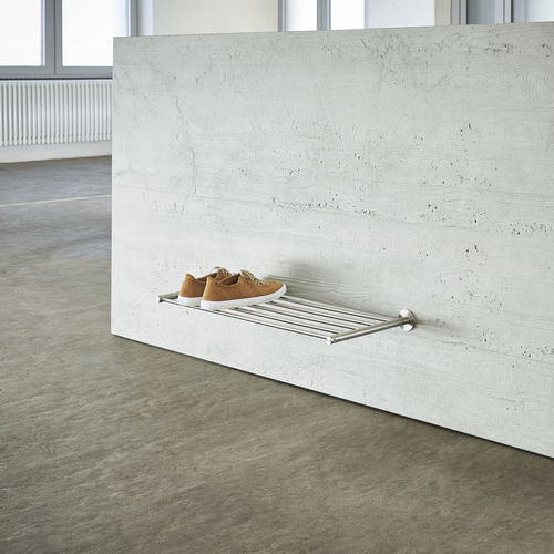 Estante para sapatos moderna - SR600-1W - PHOS Design GmbH - de parede / em aço inoxidável escovado / em aço inoxidável