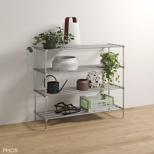 Estante com rodízios - SR600-4-B - PHOS Design GmbH - contemporânea / em aço inoxidável escovado / para centro de bem-estar