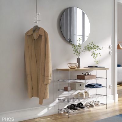 Cabideiro de teto - T5 - PHOS Design GmbH - contemporâneo / em aço inoxidável escovado / da linha comercial