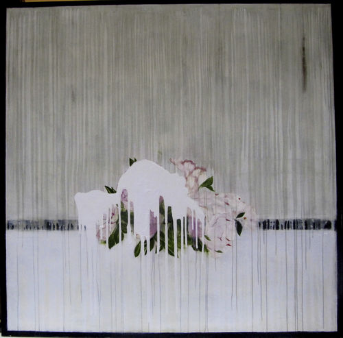 Quadro decorativo a óleo - FRAGMENT 17 - ICI ET LA - misto / abstrato / com padrão floral