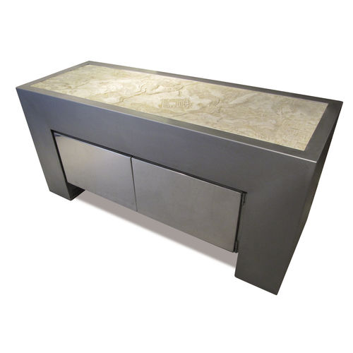 Buffet aparador contemporâneo - KING TUT - ICI ET LA - em aço inoxidável / em concreto / sob medida