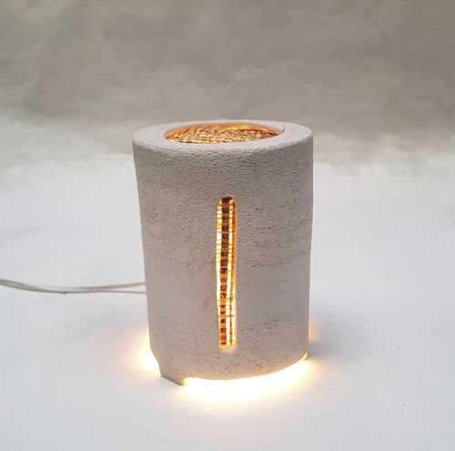 Luminária de mesa - RAFIA 01 - ICI ET LA - em cerâmica / em fibras naturais / contemporânea