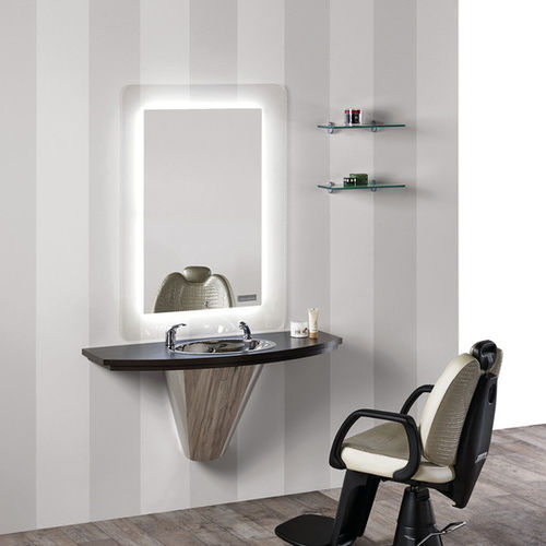 Penteadeira contemporâneo - CLIFF - Salon Ambience - em aço inoxidável / de parede / para salão de beleza
