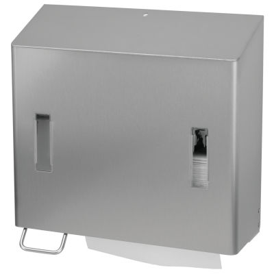 Dispenser de papel toalha de parede - CPU 2L E/S ST - OPHARDT Hygiene-Technik GmbH - em aço inoxidável / com dispensador de sabão líquido / da linha comercial