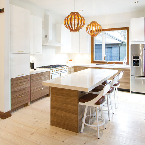 Cozinha contemporânea - HUDSON - AYA kitchens - em laminado melamínico / com ilha / em L