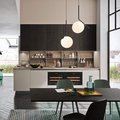 Cozinha contemporânea - I Naturali - Ar-Tre - com folheado de madeira / em vidro / em Fenix NTM