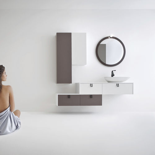 Gabinete de banheiro suspenso - BB SERIES - COMPAB - em madeira / contemporâneo / com gavetas