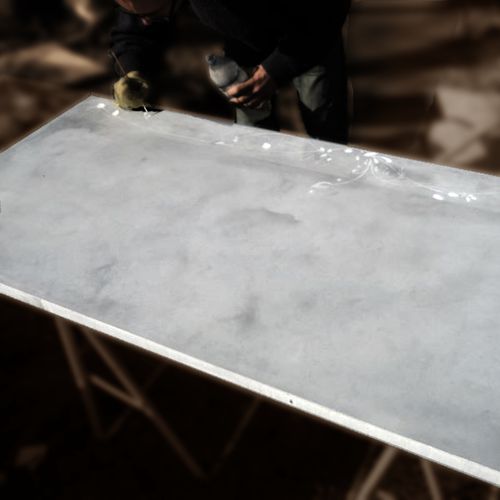 Tampo de bancada em concreto BFUHP Ductal© - PERSONNALISATION - BALIAN BETON Atelier - para cozinha