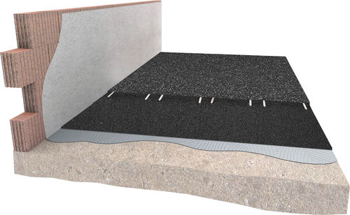 Camada de absorção acústica em rolo - SPORTEC® team cup X - KRAIBURG Relastec GmbH & Co. KG - de borracha reciclada / para instalações esportivas