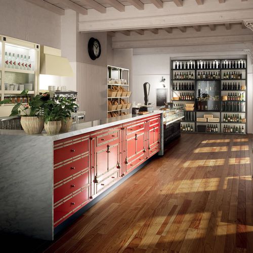 Balcão para bar - TOSCANA - Frigomeccanica - em madeira / em aço inoxidável / reto