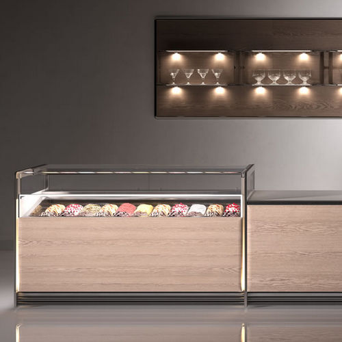 Vitrina refrigerada tipo balcão - NEXT - Frigomeccanica - para loja / em aço inoxidável / com portas de correr