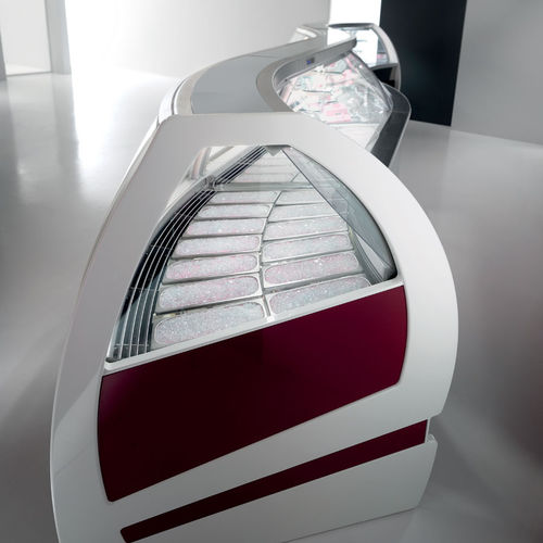 Vitrina refrigerada tipo balcão - VISUAL - Frigomeccanica - para loja / em aço inoxidável / vermelha