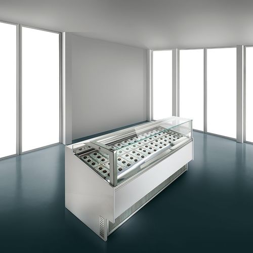 Vitrina refrigerada tipo balcão - TWIN - Frigomeccanica - para loja / em aço inoxidável / com porta