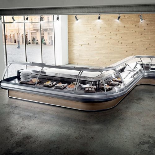 Vitrina refrigerada tipo balcão - POLO - Frigomeccanica - para loja / em aço inoxidável / com porta