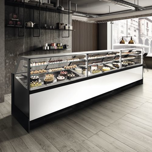 Vitrina refrigerada tipo balcão - ALBA SQUARED - Frigomeccanica - para confeitaria / em aço inoxidável / preta
