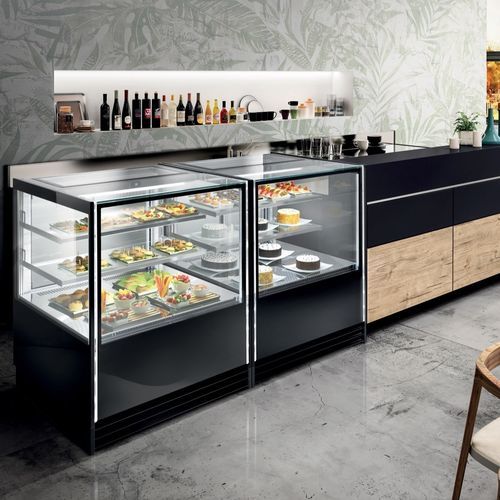 Vitrina refrigerada tipo balcão - VIK - Frigomeccanica - para confeitaria / em aço inoxidável / preta