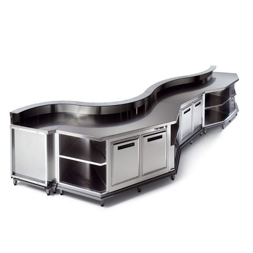 Balcão para bar - BAR - Frigomeccanica - em aço inoxidável / reto / curvo