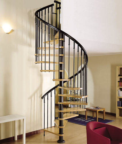 Escada em caracol - EA7 - CAST DESIGN - com degraus em madeira / da linha residencial / para ambiente interno