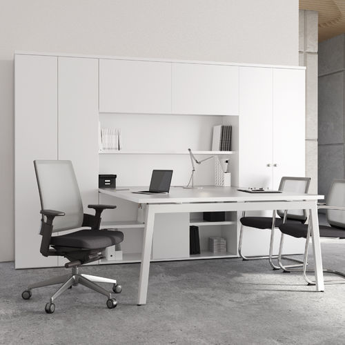 Conjunto de secretária e móveis de arrumação da linha comercial - Semi-executive  - Forma 5