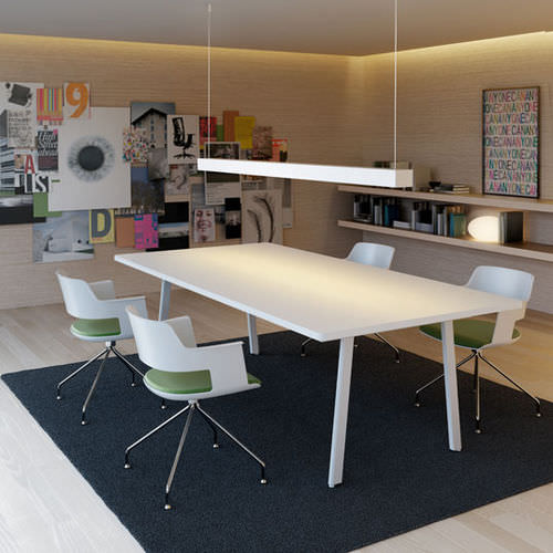 Mesa de reunião contemporânea - M10 - Forma 5 - metálica / retangular / da linha comercial