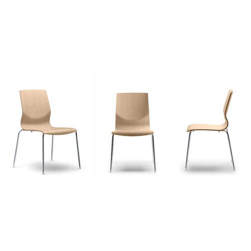 Cadeira para interlocutor contemporânea - CURVAE - Forma 5 - para ambiente interno / em tecido / em compensado moldado