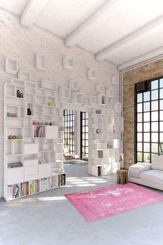 Livreiro modular - wall-unit - Cubit - contemporâneo / em MDF / branco