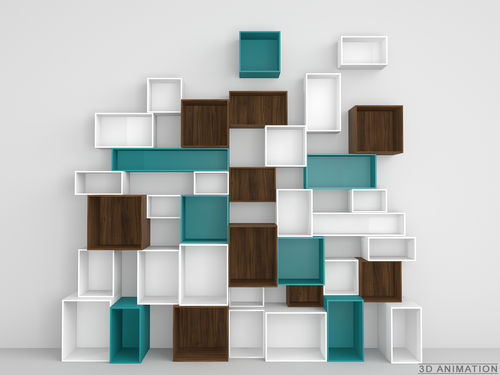 Estante de parede - RK094 - Cubit - contemporânea / em MDF / em MDF laqueado