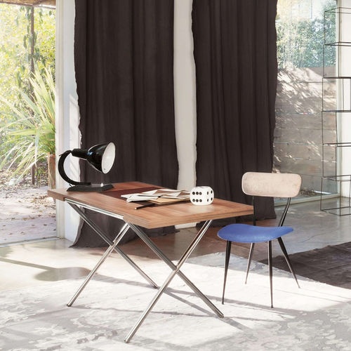 Mesa secretária de piso - NOVELIST  - LEMA Home - contemporânea / em madeira / em couro