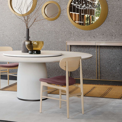 Cadeira de sala de jantar contemporânea - FRED  - LEMA Home - para ambiente interno / em tecido / com base em madeira de freixo