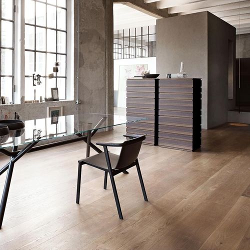 Cadeira contemporânea - BAI LU - LEMA Home - para ambiente interno / em couro / em madeira de freixo