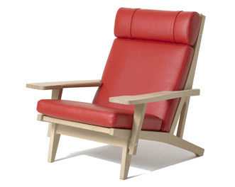 Poltrona contemporânea - GE 375 - Getama Danmark - em couro / de Hans J. Wegner