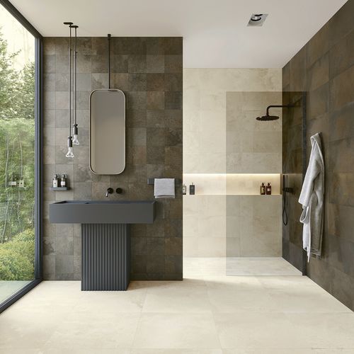 Placas de revestimento em cimento - METALCRETE - Recer - oxidada / para ambiente interno / de parede