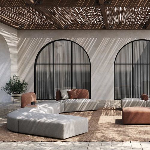 Conjunto de jardim contemporâneo - ALPLUS - Frezza - de design minimalista / em nylon / em couro sintético
