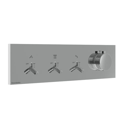 Misturador monocomando para box de banheiro - RWIT 2B94 CC 01 - Rubinetterie Treemme - de parede / termostático / em metal cromado