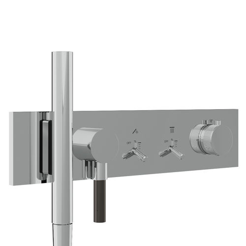 Misturador monocomando para box de banheiro - RWIT 2B92 CC 01 - Rubinetterie Treemme - de parede / termostático / em metal cromado