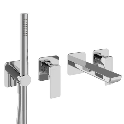 Misturador monocomando para lavatório - RWIT 6AD8 CC 01 - Rubinetterie Treemme - para box de banheiro / de parede / em metal cromado