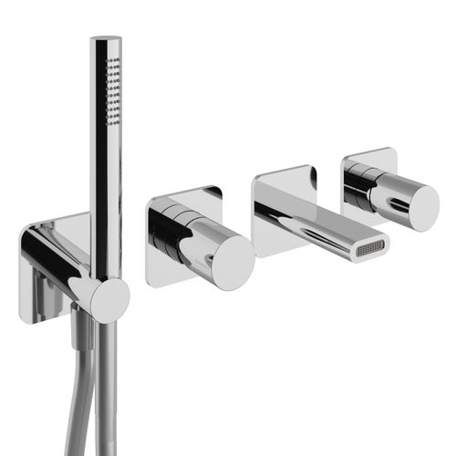 Misturador monocomando para box de banheiro - RWIT 54D8 CC 01 - Rubinetterie Treemme - de parede / em metal cromado / para banheiro