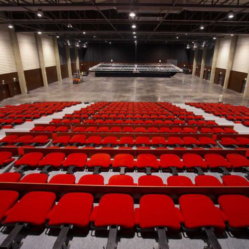Poltrona de auditório contemporânea - CULTURAL - MASTER INDUSTRIE - em couro / em tecido / em madeira