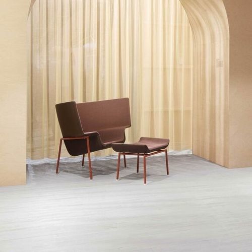 Poltrona de design original - CAPO - Cappellini - em tecido / em couro / metálica