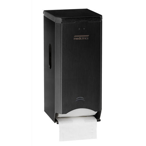 Dispenser de papel higiênico de sobrepor - PR2784B - Mediclinics, s.a. - em aço / preto / para estabelecimento público