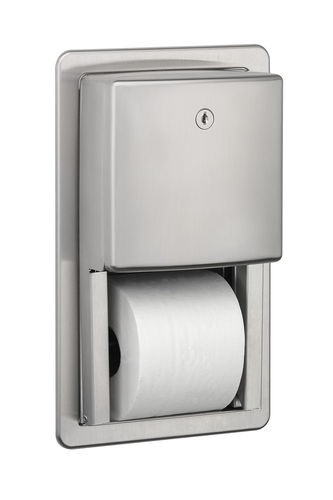 Dispenser de papel higiênico de embutir - PRE700CS - Mediclinics, s.a. - em aço inoxidável / para 2 rolos / acetinado