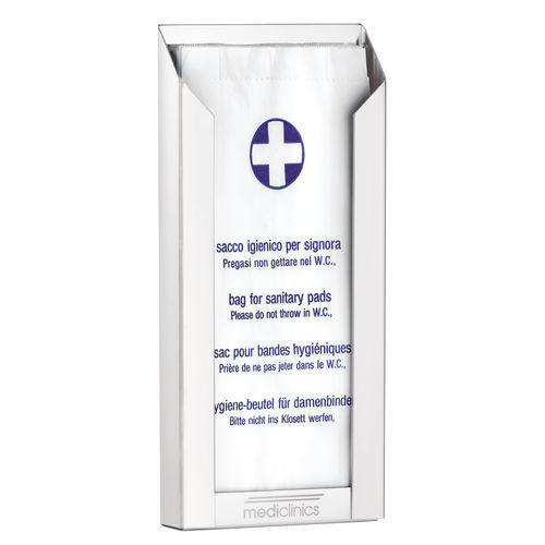 Dispenser de sacos para descarte de absorventes de parede - DBH100 - Mediclinics, s.a. - manual / em aço / para hotel