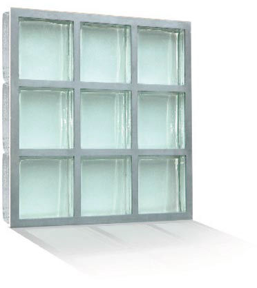 Tijolo de vidro quadrado - DIVISION 8 High Performance System  - Pittsburgh Corning - jateado com areia / de alta resistência / à prova de bala